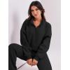 imageANRABESS Women 2 Piece Outfits Sweatsuit Oversized Half Zip Sweatshirt Jogger Sweatpants Tracksuit Lounge Set 2024 ClothesBlack