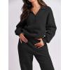 imageANRABESS Women 2 Piece Outfits Sweatsuit Oversized Half Zip Sweatshirt Jogger Sweatpants Tracksuit Lounge Set 2024 ClothesBlack