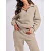 imageANRABESS Women 2 Piece Outfits Sweatsuit Oversized Half Zip Sweatshirt Jogger Sweatpants Tracksuit Lounge Set 2024 ClothesBrown