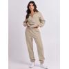 imageANRABESS Women 2 Piece Outfits Sweatsuit Oversized Half Zip Sweatshirt Jogger Sweatpants Tracksuit Lounge Set 2024 ClothesBrown