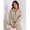 imageANRABESS Women 2 Piece Outfits Sweatsuit Oversized Half Zip Sweatshirt Jogger Sweatpants Tracksuit Lounge Set 2024 ClothesBrown