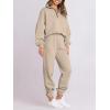 imageANRABESS Women 2 Piece Outfits Sweatsuit Oversized Half Zip Sweatshirt Jogger Sweatpants Tracksuit Lounge Set 2024 ClothesBrown