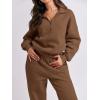imageANRABESS Women 2 Piece Outfits Sweatsuit Oversized Half Zip Sweatshirt Jogger Sweatpants Tracksuit Lounge Set 2024 ClothesCoffee