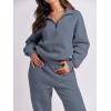 imageANRABESS Women 2 Piece Outfits Sweatsuit Oversized Half Zip Sweatshirt Jogger Sweatpants Tracksuit Lounge Set 2024 ClothesDark Grey