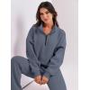 imageANRABESS Women 2 Piece Outfits Sweatsuit Oversized Half Zip Sweatshirt Jogger Sweatpants Tracksuit Lounge Set 2024 ClothesDark Grey