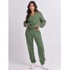 imageANRABESS Women 2 Piece Outfits Sweatsuit Oversized Half Zip Sweatshirt Jogger Sweatpants Tracksuit Lounge Set 2024 ClothesDeep Green