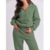 imageANRABESS Women 2 Piece Outfits Sweatsuit Oversized Half Zip Sweatshirt Jogger Sweatpants Tracksuit Lounge Set 2024 ClothesDeep Green