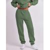 imageANRABESS Women 2 Piece Outfits Sweatsuit Oversized Half Zip Sweatshirt Jogger Sweatpants Tracksuit Lounge Set 2024 ClothesDeep Green