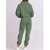 imageANRABESS Women 2 Piece Outfits Sweatsuit Oversized Half Zip Sweatshirt Jogger Sweatpants Tracksuit Lounge Set 2024 ClothesDeep Green