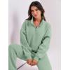 imageANRABESS Women 2 Piece Outfits Sweatsuit Oversized Half Zip Sweatshirt Jogger Sweatpants Tracksuit Lounge Set 2024 ClothesGreen
