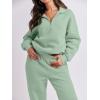 imageANRABESS Women 2 Piece Outfits Sweatsuit Oversized Half Zip Sweatshirt Jogger Sweatpants Tracksuit Lounge Set 2024 ClothesGreen