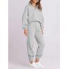 imageANRABESS Women 2 Piece Outfits Sweatsuit Oversized Half Zip Sweatshirt Jogger Sweatpants Tracksuit Lounge Set 2024 ClothesGrey