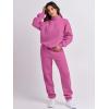 imageANRABESS Women 2 Piece Outfits Sweatsuit Oversized Half Zip Sweatshirt Jogger Sweatpants Tracksuit Lounge Set 2024 ClothesHot Pink