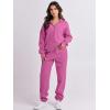 imageANRABESS Women 2 Piece Outfits Sweatsuit Oversized Half Zip Sweatshirt Jogger Sweatpants Tracksuit Lounge Set 2024 ClothesHot Pink