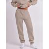 imageANRABESS Women 2 Piece Outfits Sweatsuit Oversized Half Zip Sweatshirt Jogger Sweatpants Tracksuit Lounge Set 2024 ClothesLight Khaki