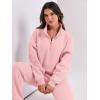 imageANRABESS Women 2 Piece Outfits Sweatsuit Oversized Half Zip Sweatshirt Jogger Sweatpants Tracksuit Lounge Set 2024 ClothesLight Pink
