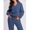 imageANRABESS Women 2 Piece Outfits Sweatsuit Oversized Half Zip Sweatshirt Jogger Sweatpants Tracksuit Lounge Set 2024 ClothesNavy Blue