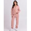 imageANRABESS Women 2 Piece Outfits Sweatsuit Oversized Half Zip Sweatshirt Jogger Sweatpants Tracksuit Lounge Set 2024 ClothesOrange Pink