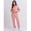 imageANRABESS Women 2 Piece Outfits Sweatsuit Oversized Half Zip Sweatshirt Jogger Sweatpants Tracksuit Lounge Set 2024 ClothesOrange Pink