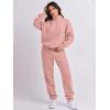 imageANRABESS Women 2 Piece Outfits Sweatsuit Oversized Half Zip Sweatshirt Jogger Sweatpants Tracksuit Lounge Set 2024 ClothesOrange Pink