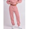 imageANRABESS Women 2 Piece Outfits Sweatsuit Oversized Half Zip Sweatshirt Jogger Sweatpants Tracksuit Lounge Set 2024 ClothesPink