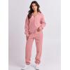 imageANRABESS Women 2 Piece Outfits Sweatsuit Oversized Half Zip Sweatshirt Jogger Sweatpants Tracksuit Lounge Set 2024 ClothesPink