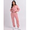 imageANRABESS Women 2 Piece Outfits Sweatsuit Oversized Half Zip Sweatshirt Jogger Sweatpants Tracksuit Lounge Set 2024 ClothesPink