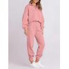 imageANRABESS Women 2 Piece Outfits Sweatsuit Oversized Half Zip Sweatshirt Jogger Sweatpants Tracksuit Lounge Set 2024 ClothesPink