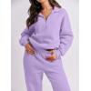imageANRABESS Women 2 Piece Outfits Sweatsuit Oversized Half Zip Sweatshirt Jogger Sweatpants Tracksuit Lounge Set 2024 ClothesPurple