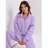 imageANRABESS Women 2 Piece Outfits Sweatsuit Oversized Half Zip Sweatshirt Jogger Sweatpants Tracksuit Lounge Set 2024 ClothesPurple