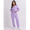 imageANRABESS Women 2 Piece Outfits Sweatsuit Oversized Half Zip Sweatshirt Jogger Sweatpants Tracksuit Lounge Set 2024 ClothesPurple