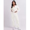 imageANRABESS Women 2 Piece Outfits Sweatsuit Oversized Half Zip Sweatshirt Jogger Sweatpants Tracksuit Lounge Set 2024 ClothesWhite