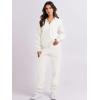 imageANRABESS Women 2 Piece Outfits Sweatsuit Oversized Half Zip Sweatshirt Jogger Sweatpants Tracksuit Lounge Set 2024 ClothesWhite