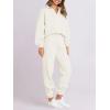 imageANRABESS Women 2 Piece Outfits Sweatsuit Oversized Half Zip Sweatshirt Jogger Sweatpants Tracksuit Lounge Set 2024 ClothesWhite