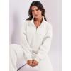 imageANRABESS Women 2 Piece Outfits Sweatsuit Oversized Half Zip Sweatshirt Jogger Sweatpants Tracksuit Lounge Set 2024 ClothesWhite