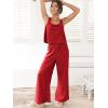 imageANRABESS Womens 2 Piece Outfits Linen Pants Jumpsuit Matching Lounge Set Casual Summer Beach Vacation Trendy Clothes Red XXLarge