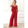 imageANRABESS Womens 2 Piece Outfits Linen Pants Jumpsuit Matching Lounge Set Casual Summer Beach Vacation Trendy Clothes Red XXLarge