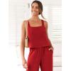 imageANRABESS Womens 2 Piece Outfits Linen Pants Jumpsuit Matching Lounge Set Casual Summer Beach Vacation Trendy Clothes Red XXLarge