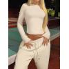 imageANRABESS Womens 2 Piece Sweatsuits Long Sleeve Tight Shirt Tops Joggers Fleece Sweatpants Sets 2024 Fall Sweat Lounge OutfitsApricot