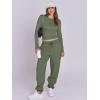 imageANRABESS Womens 2 Piece Sweatsuits Long Sleeve Tight Shirt Tops Joggers Fleece Sweatpants Sets 2024 Fall Sweat Lounge OutfitsArmy Green