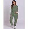 imageANRABESS Womens 2 Piece Sweatsuits Long Sleeve Tight Shirt Tops Joggers Fleece Sweatpants Sets 2024 Fall Sweat Lounge OutfitsArmy Green