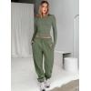imageANRABESS Womens 2 Piece Sweatsuits Long Sleeve Tight Shirt Tops Joggers Fleece Sweatpants Sets 2024 Fall Sweat Lounge OutfitsArmy Green