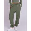 imageANRABESS Womens 2 Piece Sweatsuits Long Sleeve Tight Shirt Tops Joggers Fleece Sweatpants Sets 2024 Fall Sweat Lounge OutfitsArmy Green