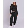 imageANRABESS Womens 2 Piece Sweatsuits Long Sleeve Tight Shirt Tops Joggers Fleece Sweatpants Sets 2024 Fall Sweat Lounge OutfitsBlack