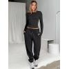imageANRABESS Womens 2 Piece Sweatsuits Long Sleeve Tight Shirt Tops Joggers Fleece Sweatpants Sets 2024 Fall Sweat Lounge OutfitsBlack