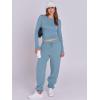 imageANRABESS Womens 2 Piece Sweatsuits Long Sleeve Tight Shirt Tops Joggers Fleece Sweatpants Sets 2024 Fall Sweat Lounge OutfitsGray Blue