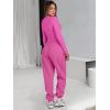 imageANRABESS Womens 2 Piece Sweatsuits Long Sleeve Tight Shirt Tops Joggers Fleece Sweatpants Sets 2024 Fall Sweat Lounge OutfitsHot Pink