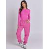 imageANRABESS Womens 2 Piece Sweatsuits Long Sleeve Tight Shirt Tops Joggers Fleece Sweatpants Sets 2024 Fall Sweat Lounge OutfitsHot Pink