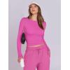 imageANRABESS Womens 2 Piece Sweatsuits Long Sleeve Tight Shirt Tops Joggers Fleece Sweatpants Sets 2024 Fall Sweat Lounge OutfitsHot Pink
