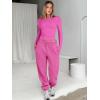 imageANRABESS Womens 2 Piece Sweatsuits Long Sleeve Tight Shirt Tops Joggers Fleece Sweatpants Sets 2024 Fall Sweat Lounge OutfitsHot Pink